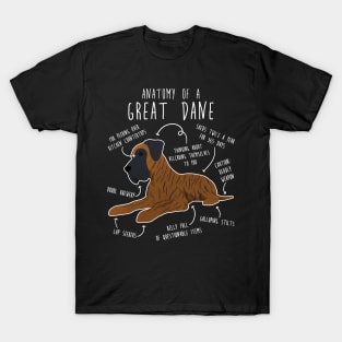 Brindle Great Dane Dog Anatomy T-Shirt